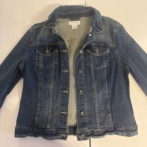 Liz Claiborne Denim Blue Jean Jacket Size Medium
